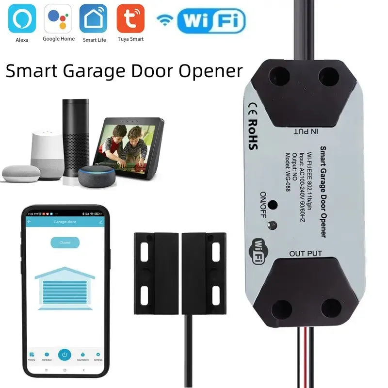 Tuya WiFi Smart Garage Door Opener Controller Motorized Door Opener Wireless Remote Works με φωνητικό έλεγχο Alexa Google Home