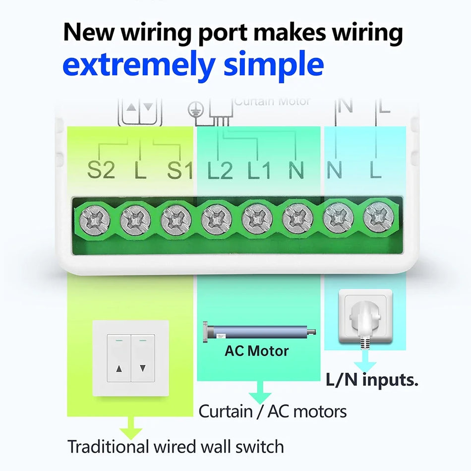 433Mhz Curtain Remote Control Switch,5-in-1 Remote,Wireless Panel Switch,110V 220V 16A RF Module for Roller Shutter Blind Garage