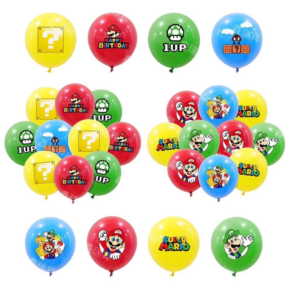 10pcs mario bros balon seti çocuklar mutlu yıllar partisi dekorasyonu - Kıbrıs