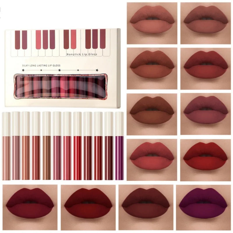 12Pcs Velvet Matte Liquid Lipstick Set - Cyprus