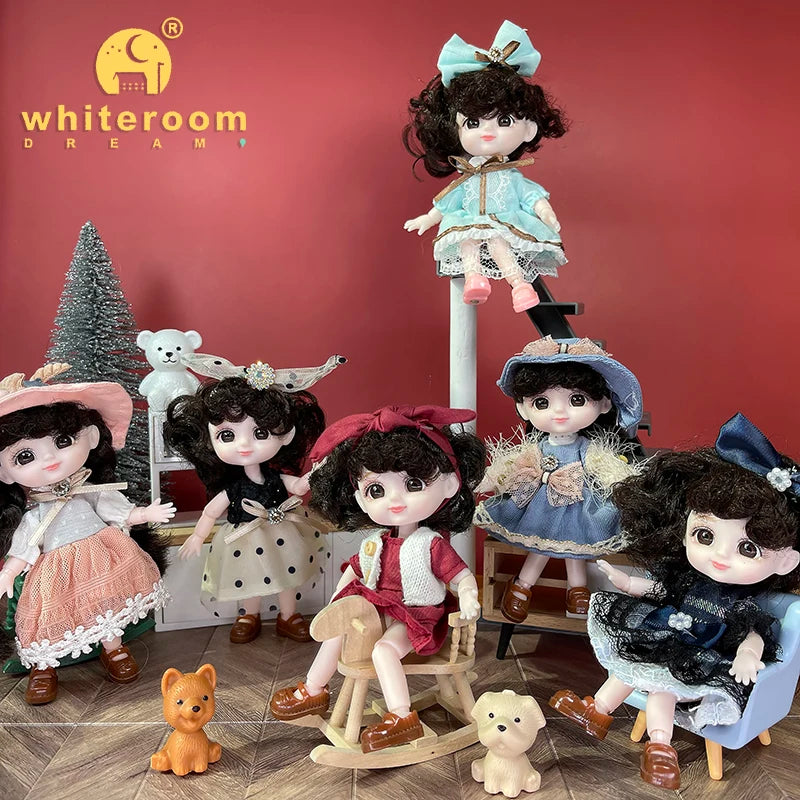 Ob11 Mini Dolls For Girls 1/12 OB11 Accessories Ball Jointed Body Bjd Doll Clothes Toys For Kids Children Baby Holiday Gift Free