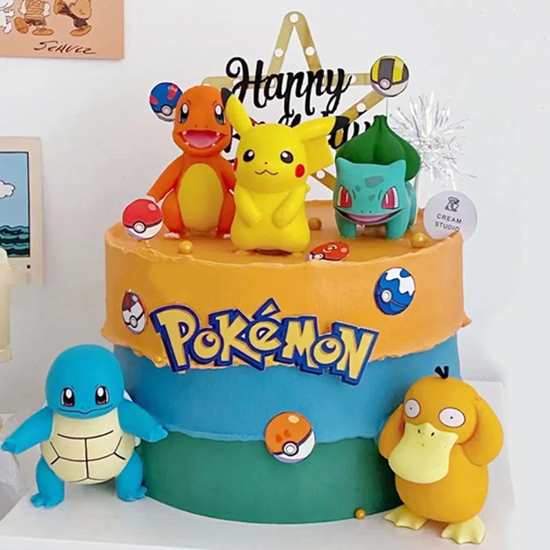 🔵 Pokemon kek anime figür seti Pikachu Party Dekorasyon Malzemeleri - Kıbrıs