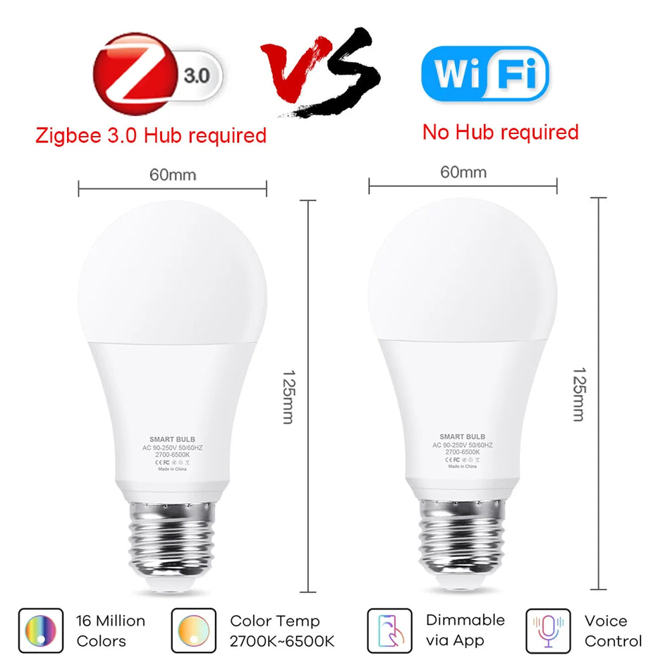 Excellux 18W/15W RGB Smart LED -Glühbirne - Zigbee & WiFi -kompatibel