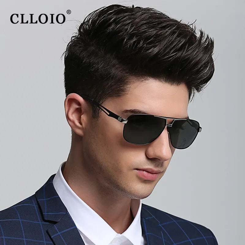 CLLOIO New Square Photochromic Polarized Sunglasses Men Change Color Sun Glasses Chameleon Anti-glare Driving Oculos de sol