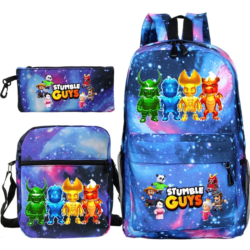 Stumble Guys 3-Piece Backpack Set for Boys and Children - Cyprus