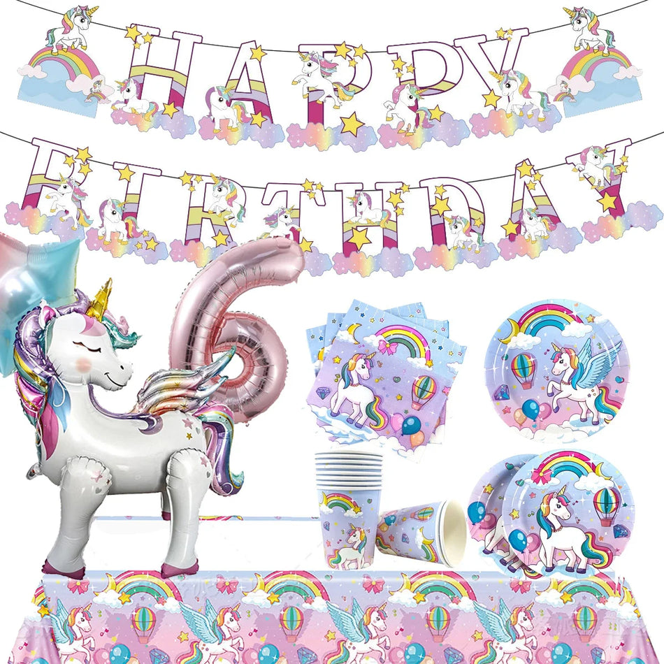 Rainbow Unicorn Party Decorations Set - Cyprus