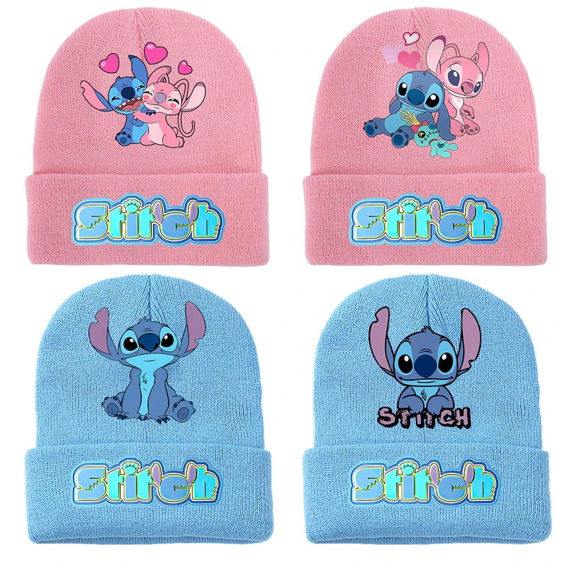 Stitch  Çocuklar için Örgü Şapka - Sevimli Kış Yün Beanie - Kıbrıs