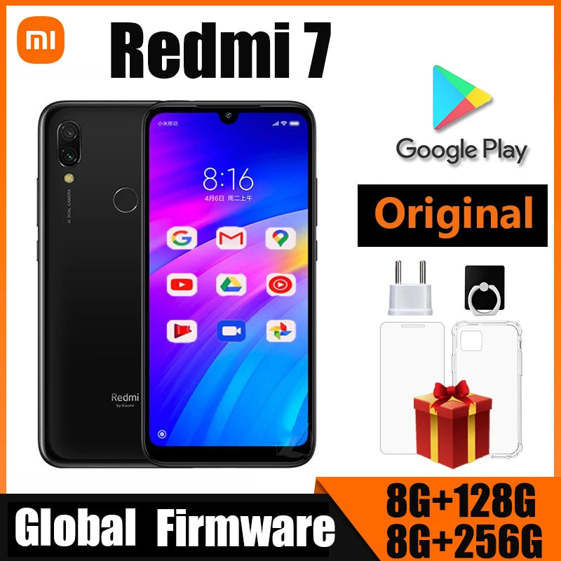 Xiaomi Redmi 7 Dual SIM Android Cellphone with Case - Cyprus