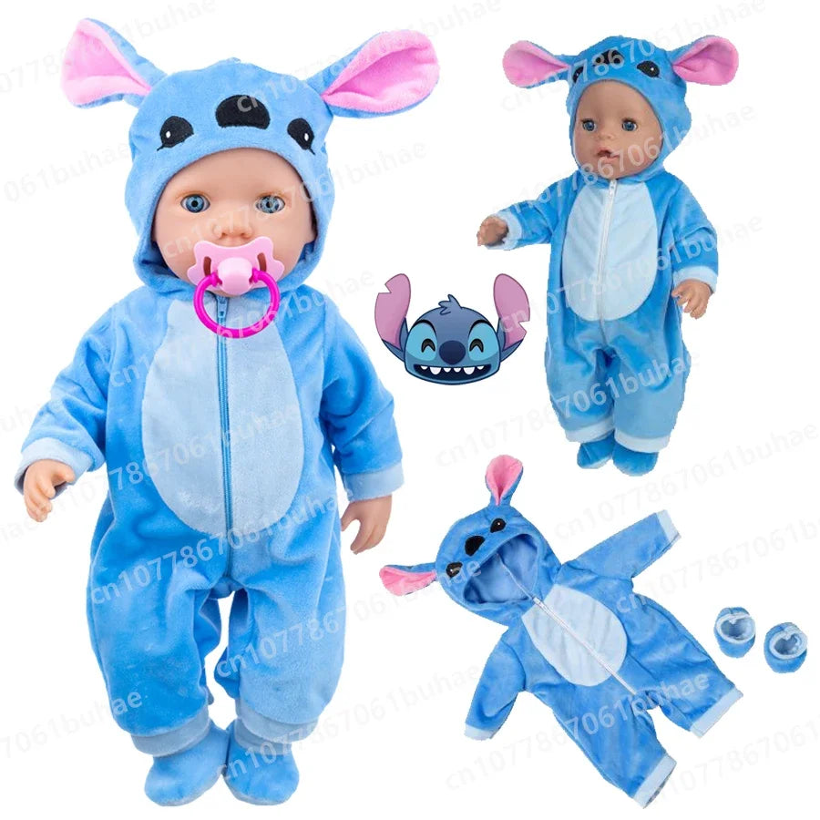 Stitch Bir Parçalı Pijama ile 18 inç Kawaii Bebek-Kıbrıs