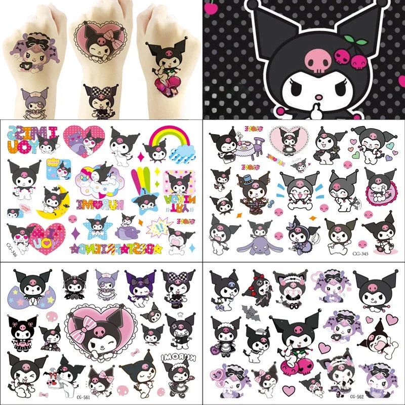 Sanrio Kuromi Cartoon Tattoo Stickers Set