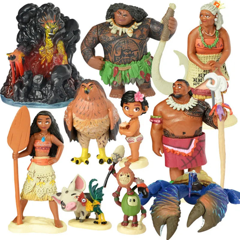 Disney Moana Figür Bebek Seti - 6/10 Parça Demigod Maui & Friends