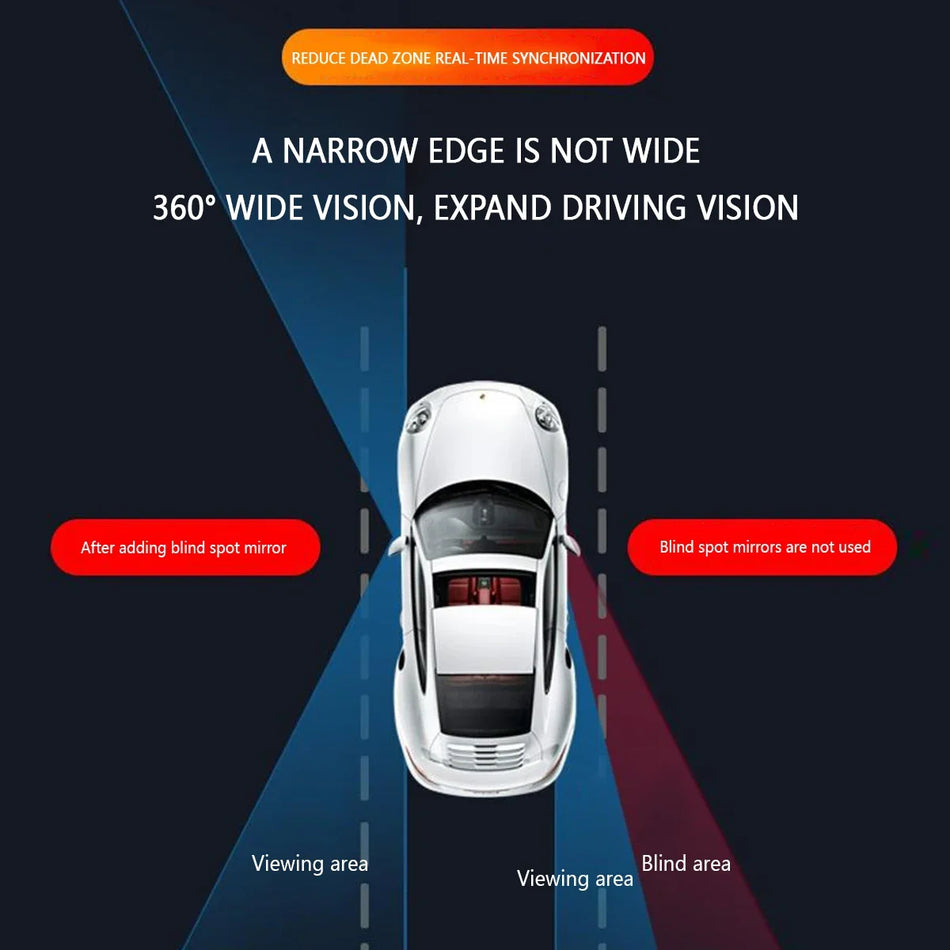 2pcs Car Rückspiegel 360 ° Blind Spiegel Spiegel einstellbar rotatable konvexe Weitwinkel Klares Rückspiegel-Sicherheitsspiegelzubehör