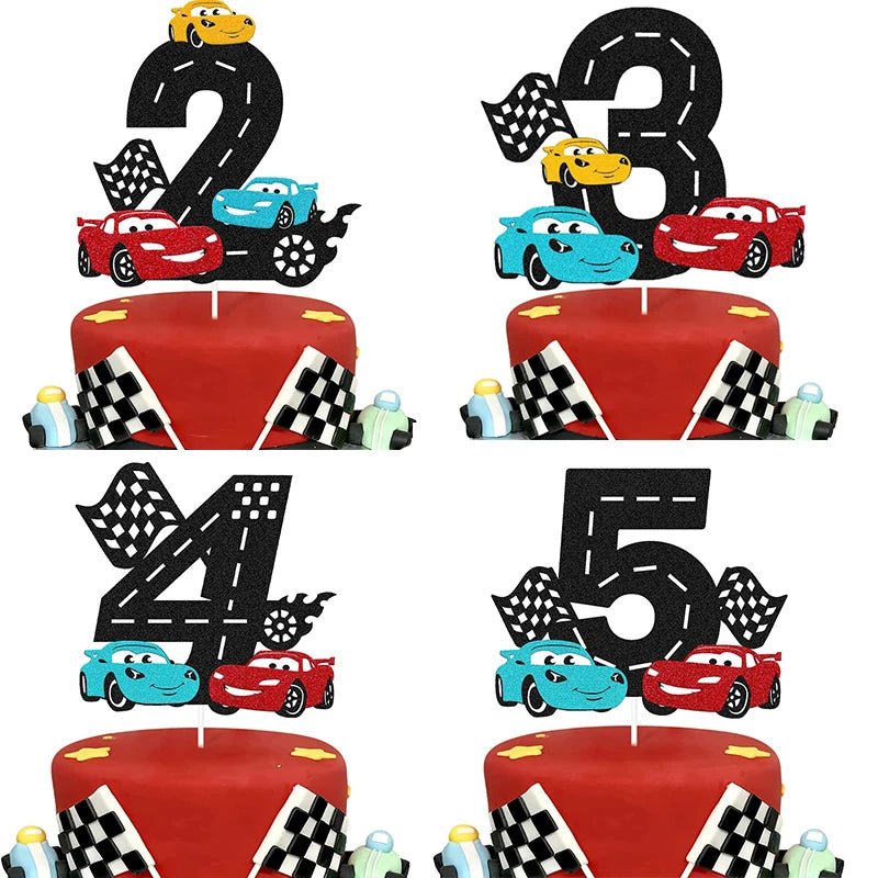 🔵 Disney McQueen Lightning Cars Happy Birthday Cake Topper Decoration - Κύπρος