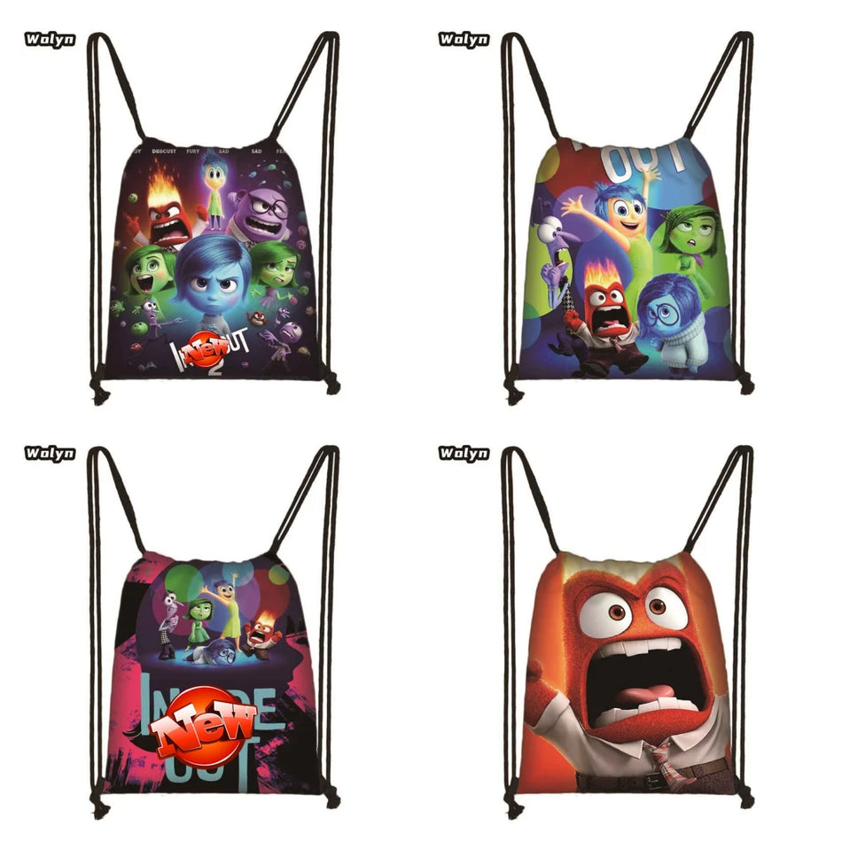 Kids Cartoon Drawstring Backpack - Inside Anime Out Prints - Cyprus