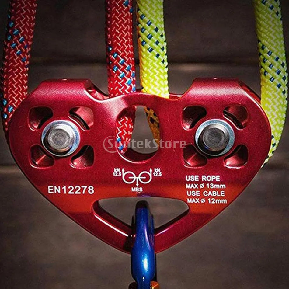 20/30KN Outdoor Heart-shaped Zip Line Cable Trolley Fast Speed Pulley Heavy Duty Climbing Accessories for Rock Climbing Rescue