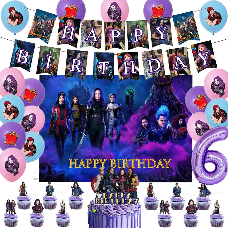 Descendants 2 Theme Latex Balloons and Party Supplies - Cyprus