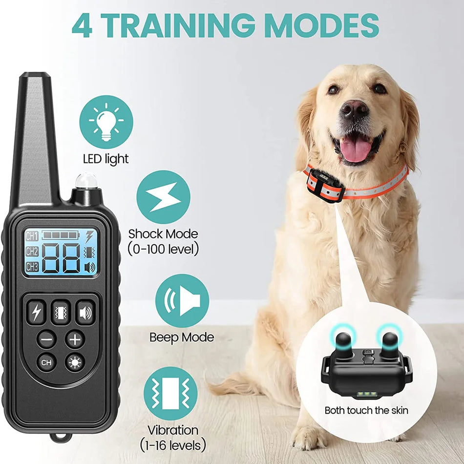 Rechargeable Electrical Dog Training Collar with Remote Control and Vibration