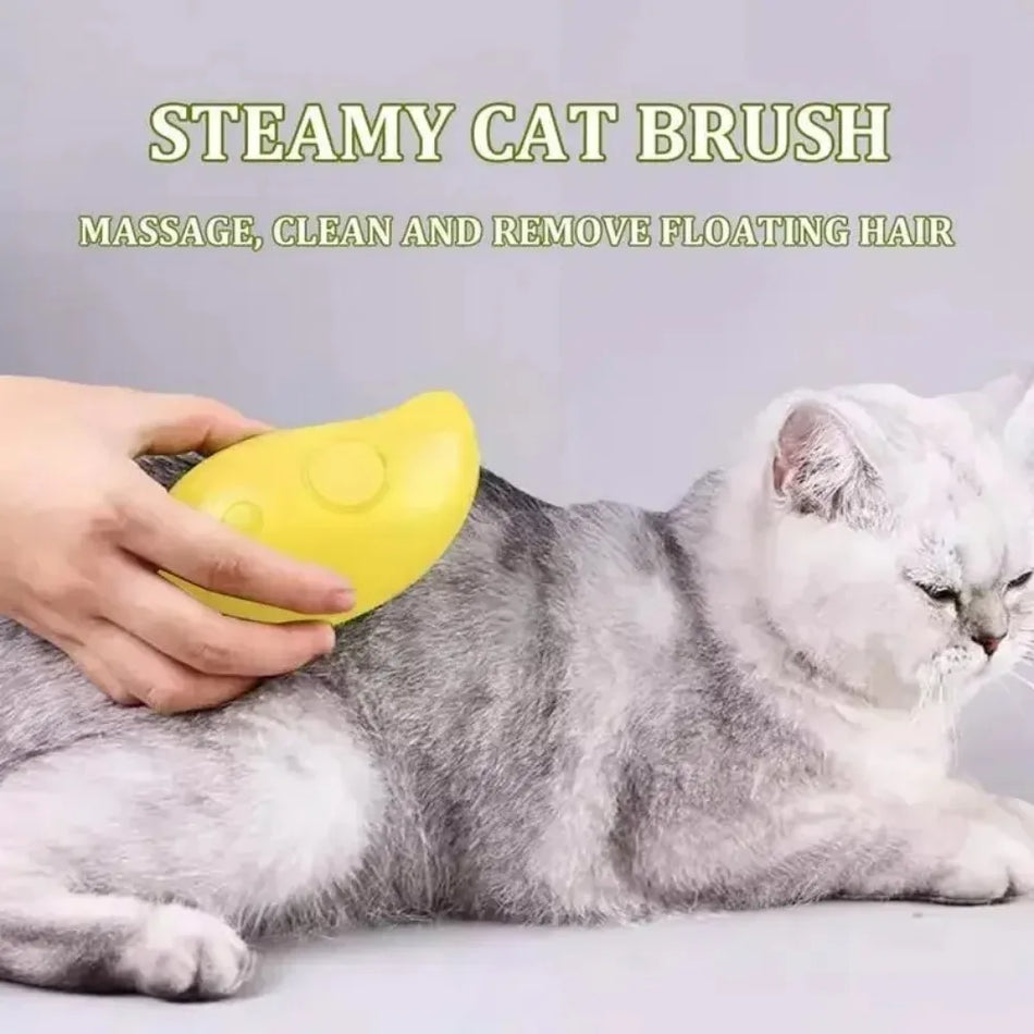 3-in-1 Cat and Dog Steam Brush for Grooming and Massage