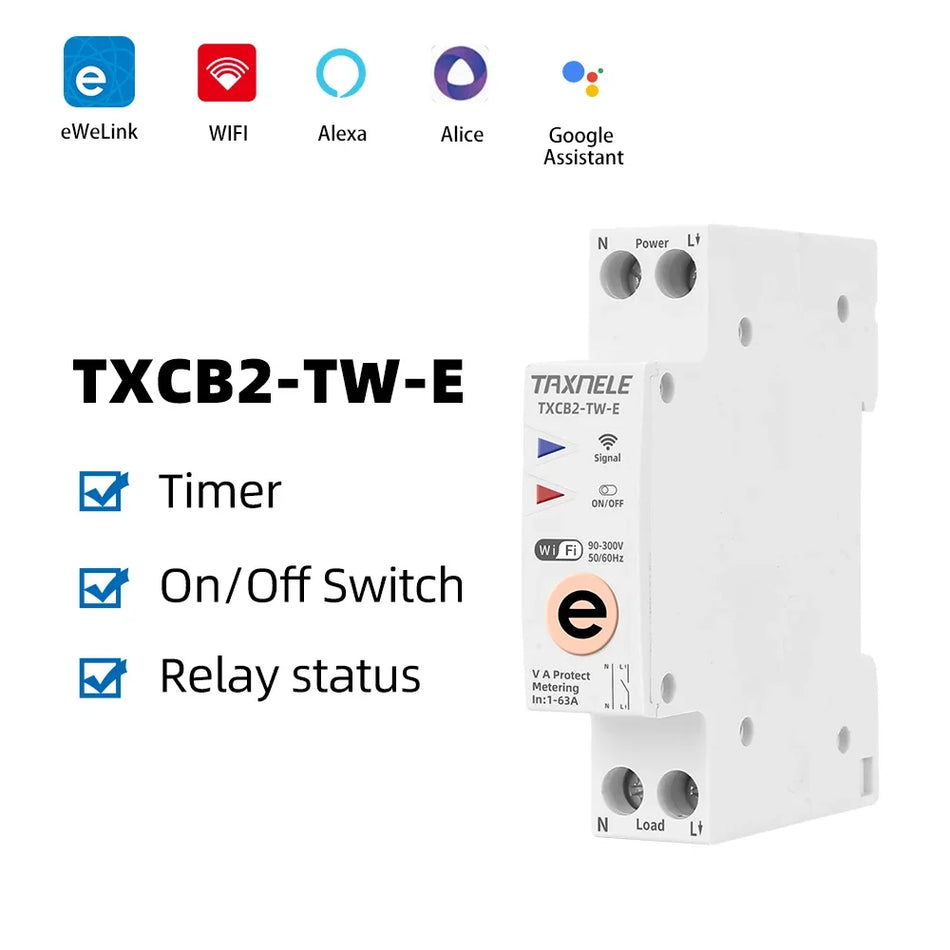 APNEU WiFI Smart Circuit Breaker mit Energiemesser und Fernbedienung