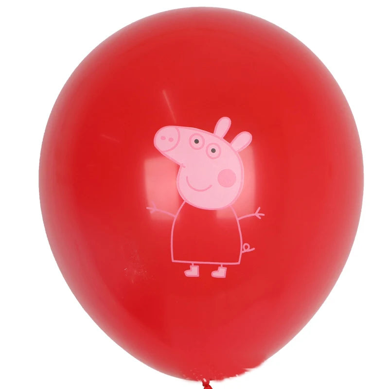 🔵 12pcs Peppa Pig Lateks Balonlar George Pig Doğum Günü Partisi Dekorasyonu - Kıbrıs