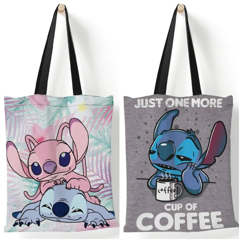 Stitch Large Capacity Tote Bag - Anime Lilo and Stitch Canvas Handbag - Cyprus