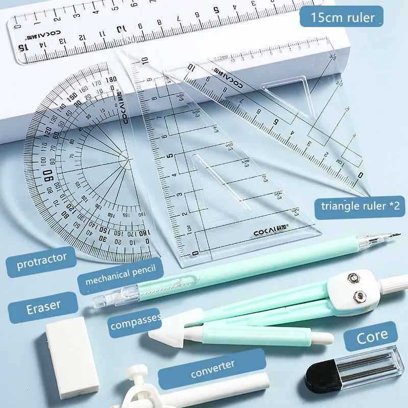 9pcs Combination Ruler Sets Triangle Protractor - Cyprus