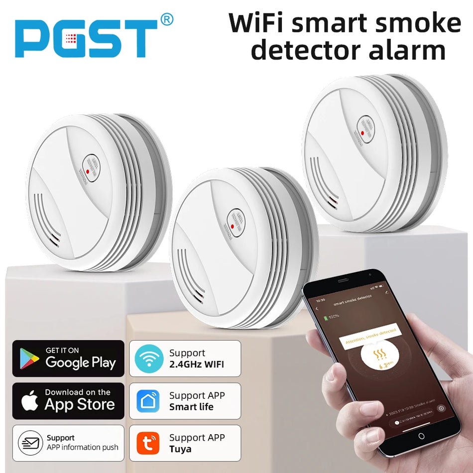 PGST Wifi Smoke Detector Fire Alarm System - Ultimate Home Safety!