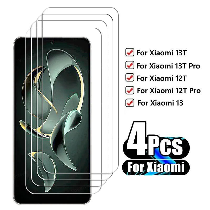 4pcs для Xiaomi 13t Pro Tumped Glass для Xiaomi 13t 13 12t Pro Screen Protection Protection Plind Xiaomi 13t Pro Glass