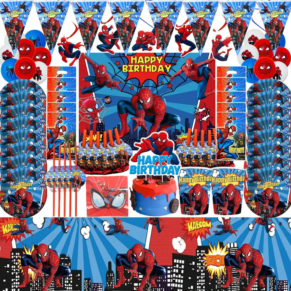 Superhero Spider-Man Party Tableware Set - Cartoon Decorations for Kids - Cyprus