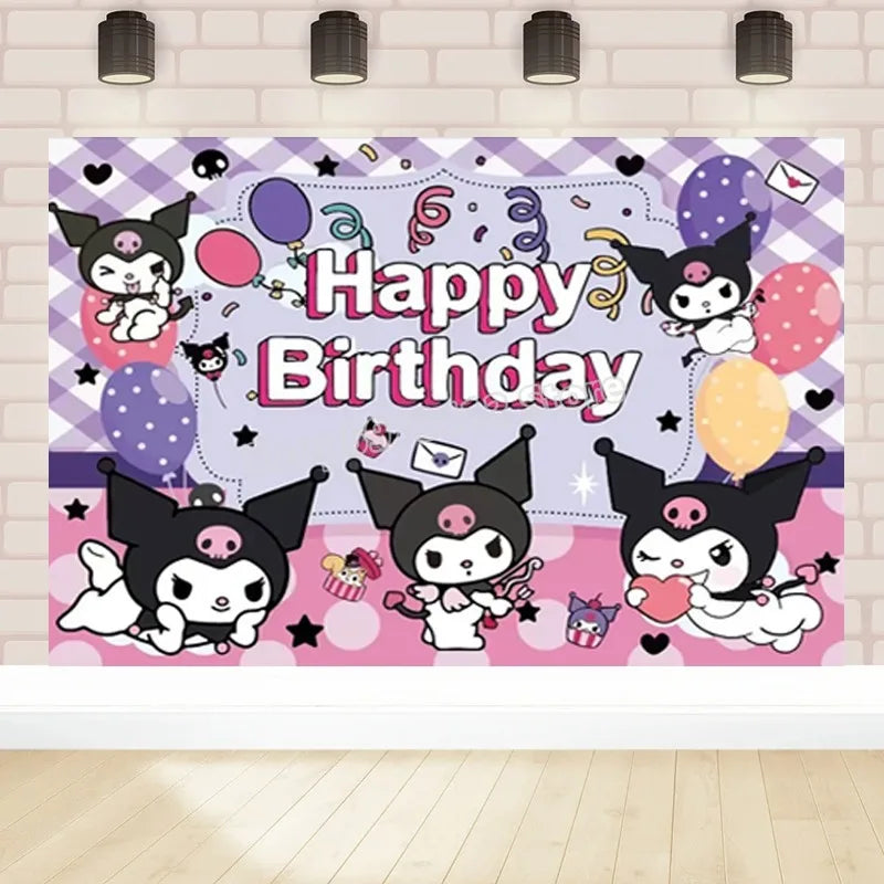 Kuromi Birthday Party Decoration Set for Kids - Tableware, Balloons & More