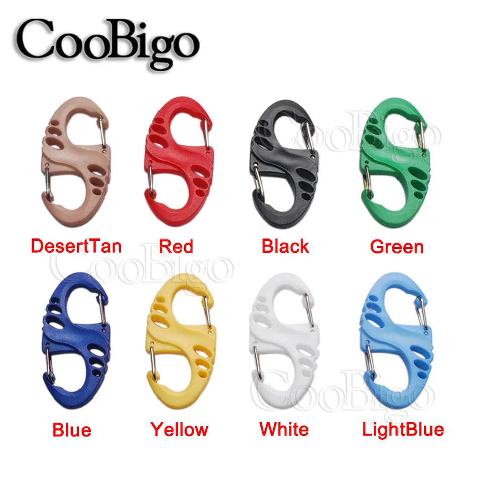 10pc Plastic Snap Hook Spring Buckle Carabiner Clips - Outdoor DIY Accessories - Cyprus