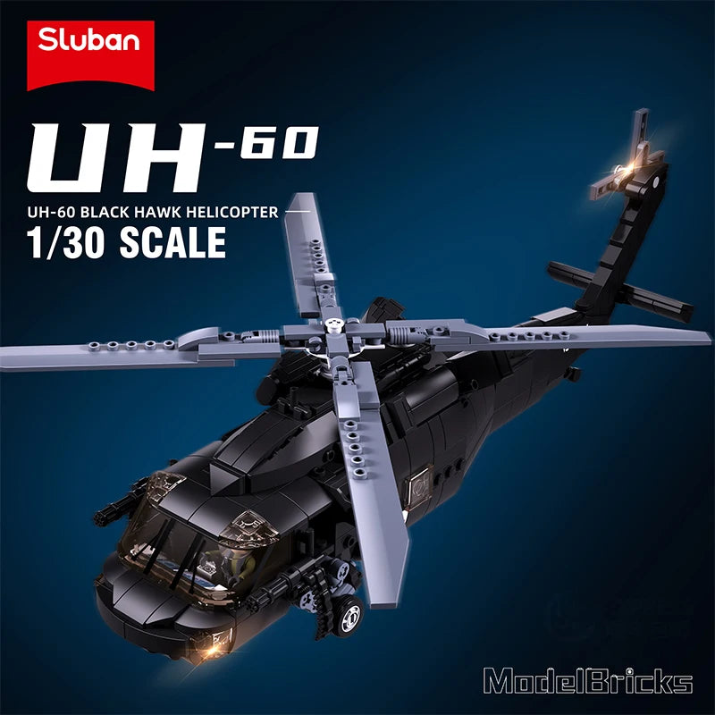 סט בלוקים לבניית מסוק חילוץ רפואי צבאי UH-60L - 692 חלקים 