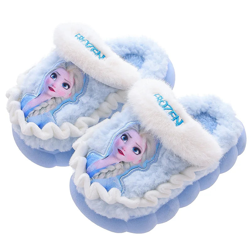 Disney Frozen Elsa Girls 'Pamuk Terlik - Sıcak Velvet Ev Ayakları