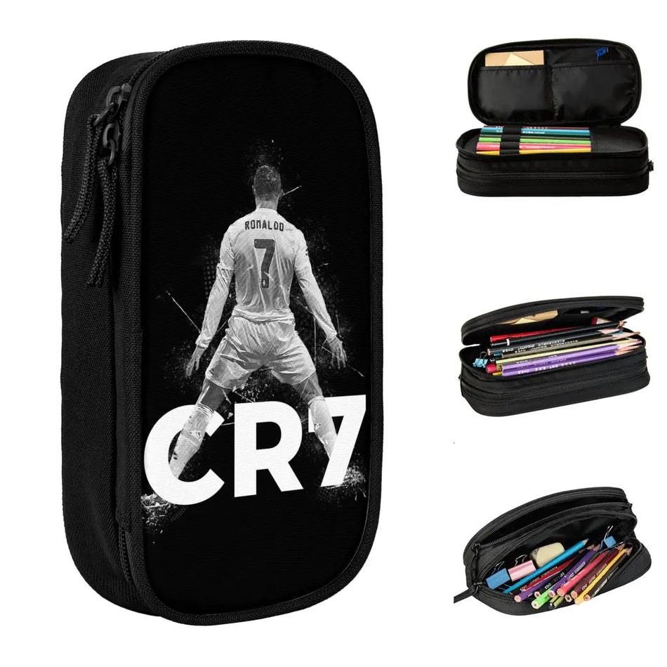 CR7 Football Pencil Case - Large Storage Bag for Students - Cyprus