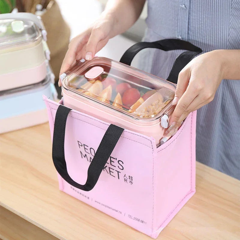 Lunch Bag Insulated Cold Simplicity Picnic Carry Case Thermal Portable Lunch Container Lunch Box Bento Pouch Food Storage Bags