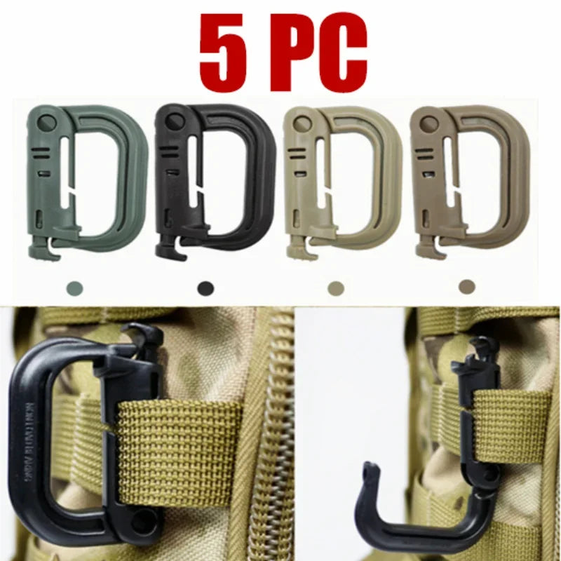 5PC Lightweight Molle Webbing D-Ring Carabiner Snap Lock Grimlock - Cyprus