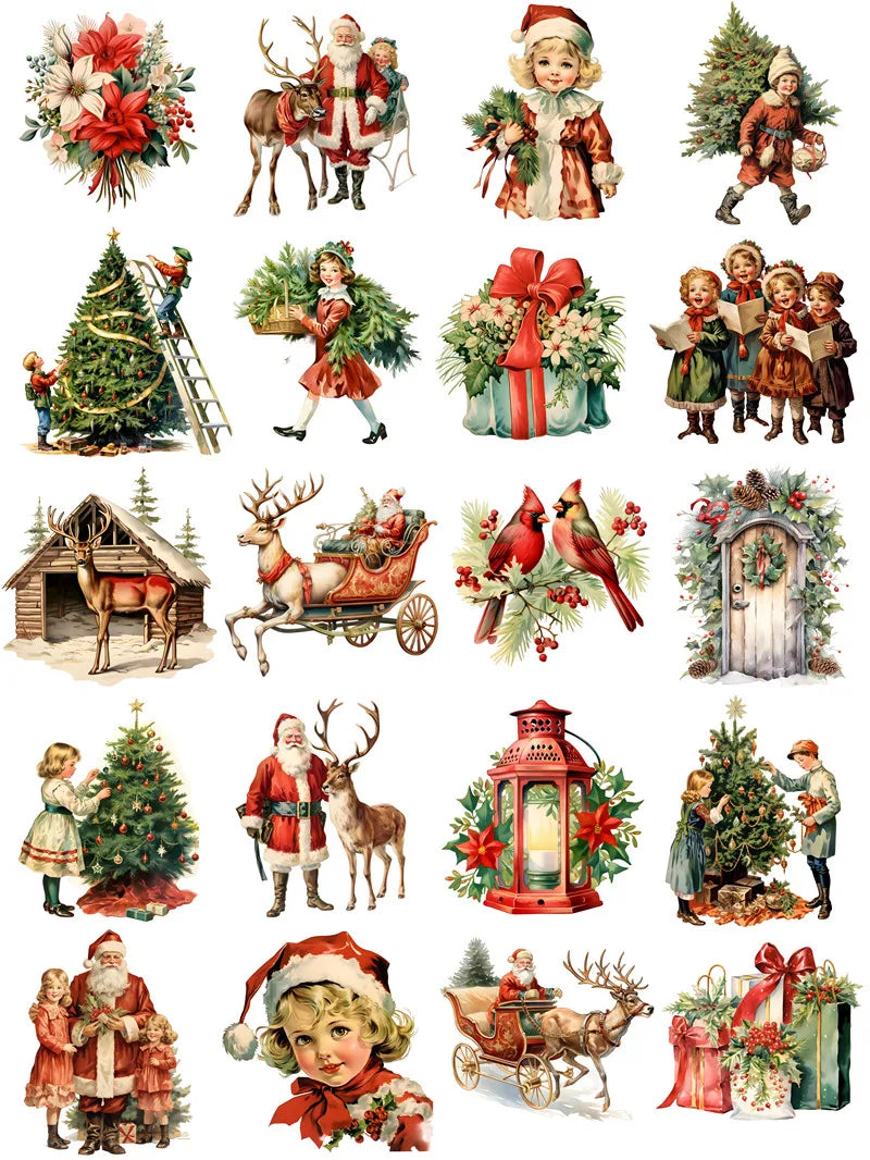 Vintage Christmas Stickers Pack für DIY Scrapbooking - Zypern