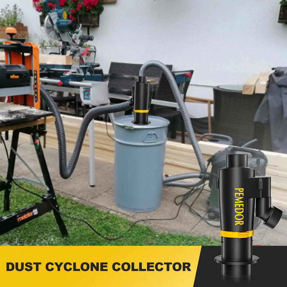 PEMEDOR 50mm Cyclone Dust Collector with Dual Filter Elements for Woodworking