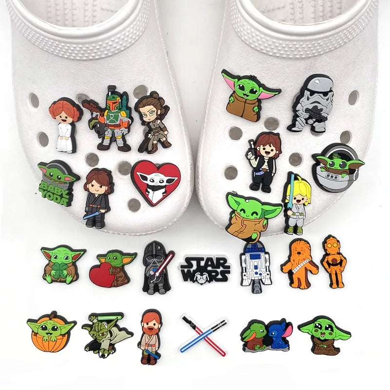 Star Wars süße Lochschuhe Dekorative Schnalle - Weiche Gummizubehör für Kinder