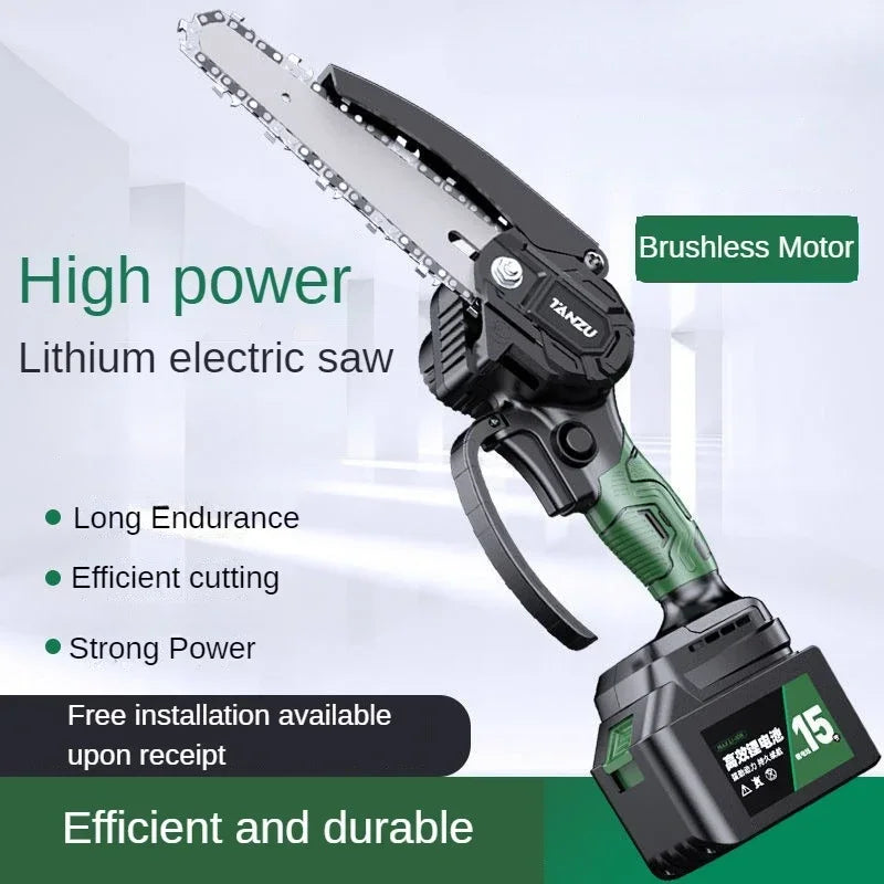 4/6 Inch Electric Chain Saw Portable Rechargeable Lithium Electric Saw Household Outdoor Garden Chainsaw Chains Plate power tool