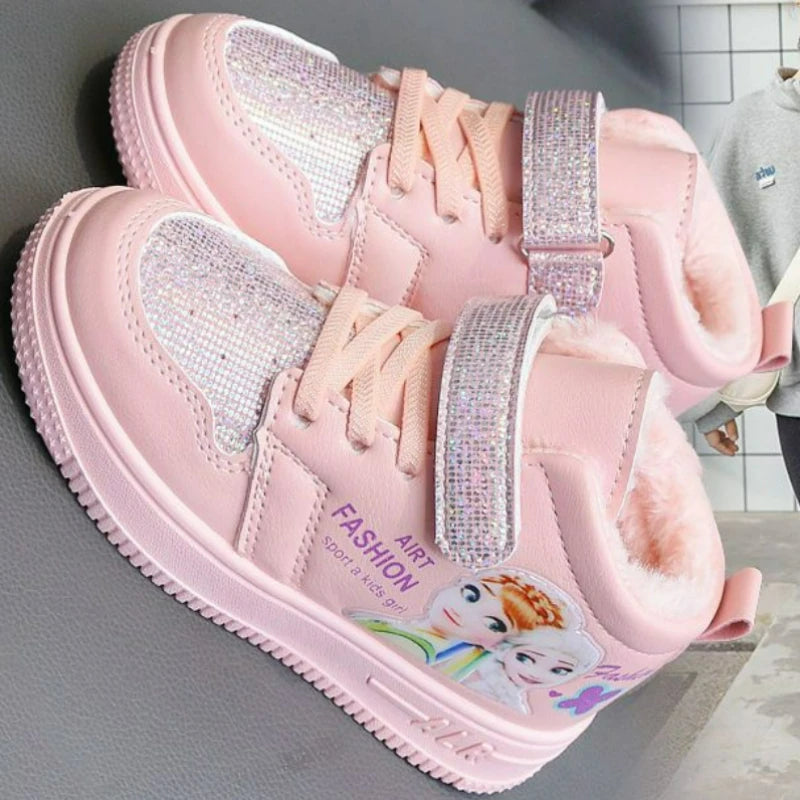 Frozen Elsa Pink Winter Ankle Boots for Girls