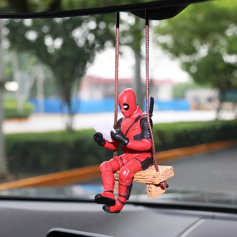 Deadpool Anime Figure Car Pendant Ornaments Deadpool Hanging Interior Decoration Fragrance Accessories Kids Toy Gifts