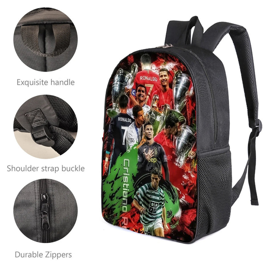 Ronaldo Backpack Boys and Girls School Tasche + Stiftbeutel - Zypern