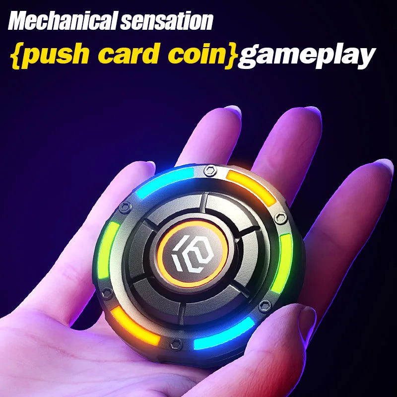 Yijoo 3in1 EDC Metal Pushing Card Hand Spinner Papa Coin Ενήλικες Creative Fidget Toys For Men 2024 New Stress Reliever Gifts