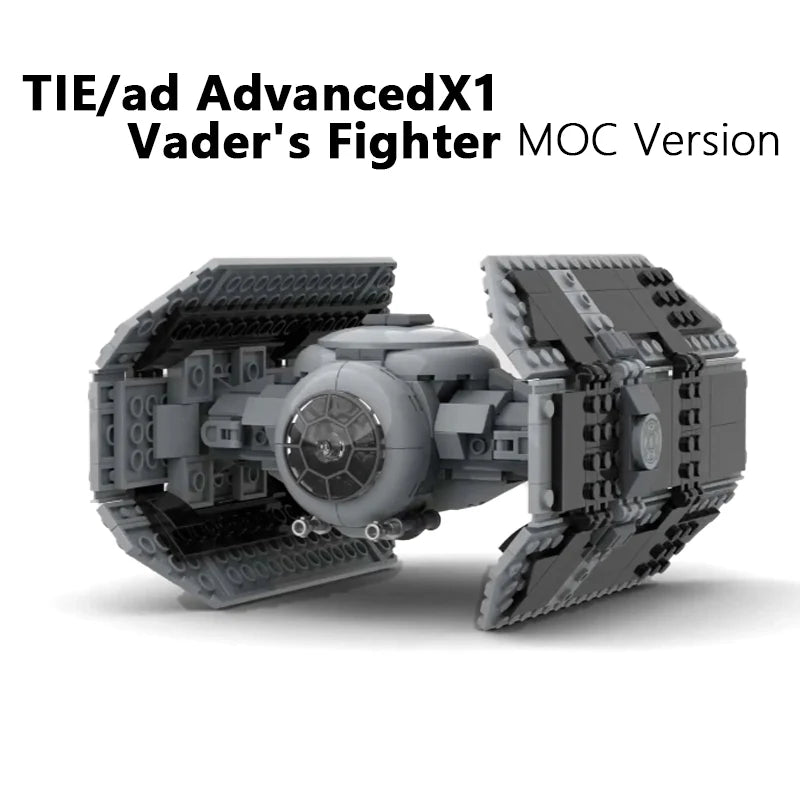 مجموعة مكعبات بناء MOC TIE/ad Advanced x1 Vader's Fighter - 453 قطعة