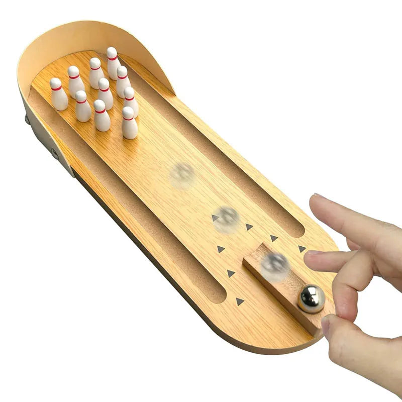 Mini Bowling Set - Desktop Stress Relief Game for All Ages