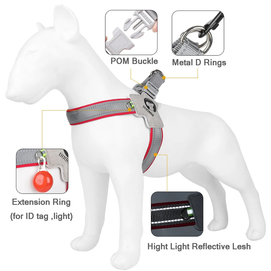 Adjustable Reflective Y Dog Harness for Small to Medium Dogs