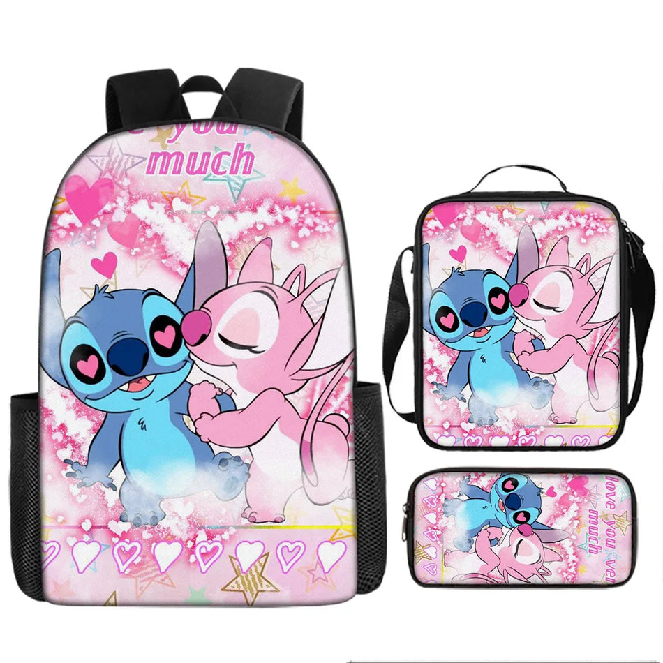 MINISO Stitch Backpack Set with Lunch Bag & Pen Bag - Cyprus