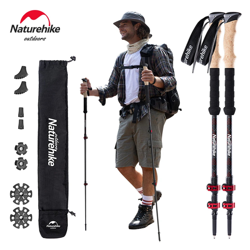 Naturehike Carbon Fiber Trekking Poles - 2pcs