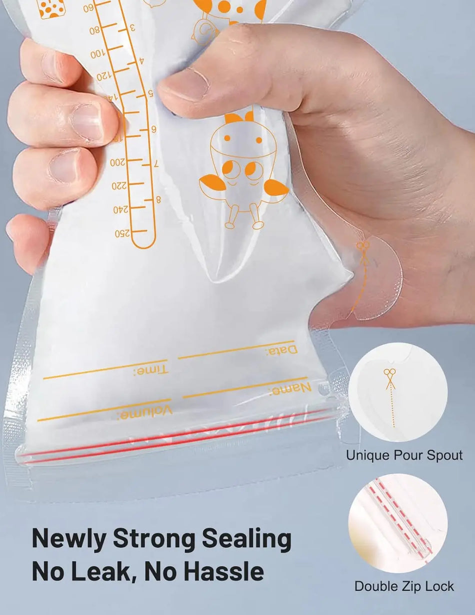 MIGITOS Self-Standing Breastmilk Storage Bags - 250ml, 100pcs, BPA Free - Cyprus